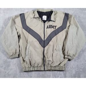 US Army IPFU Jacket Mens Large Long Physical Fitness Uniform Reflective PT